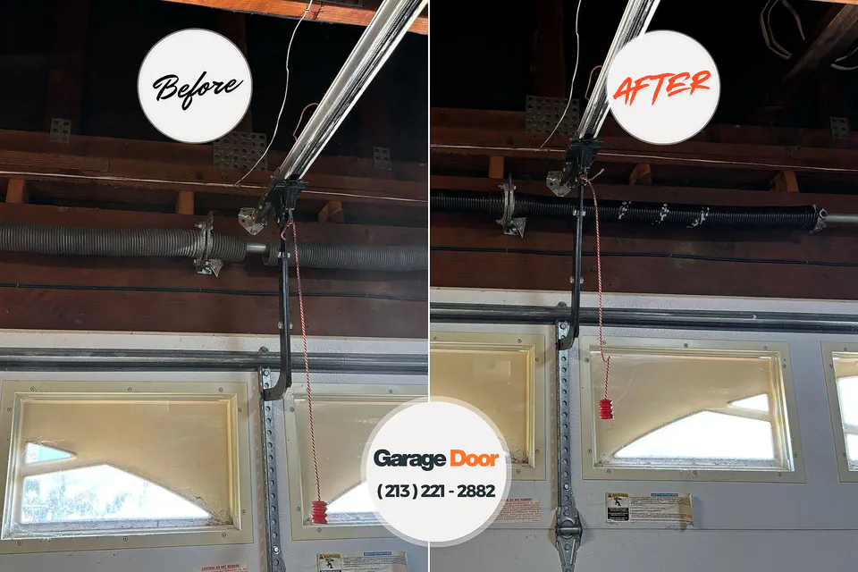 Before and after: garage door repair Braddock Hills, PA